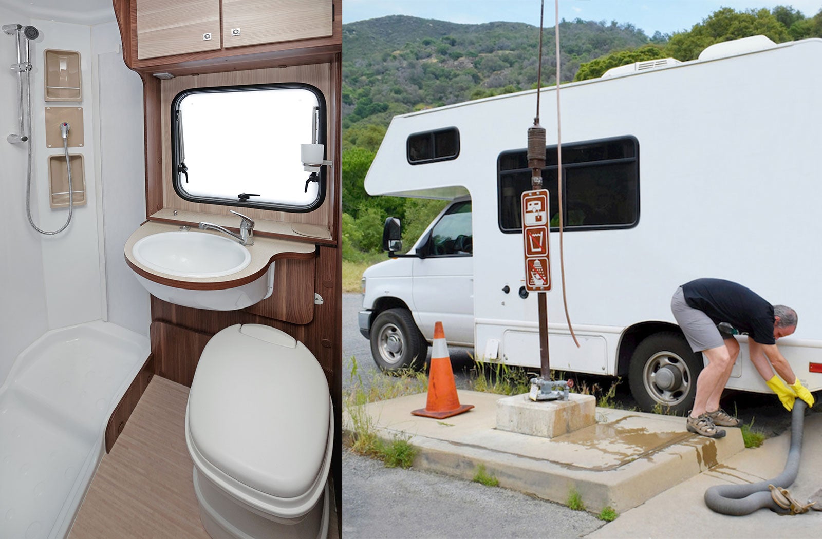 Portable RV/camper toilet and holding tank setup in Saint Paul, Minnesota